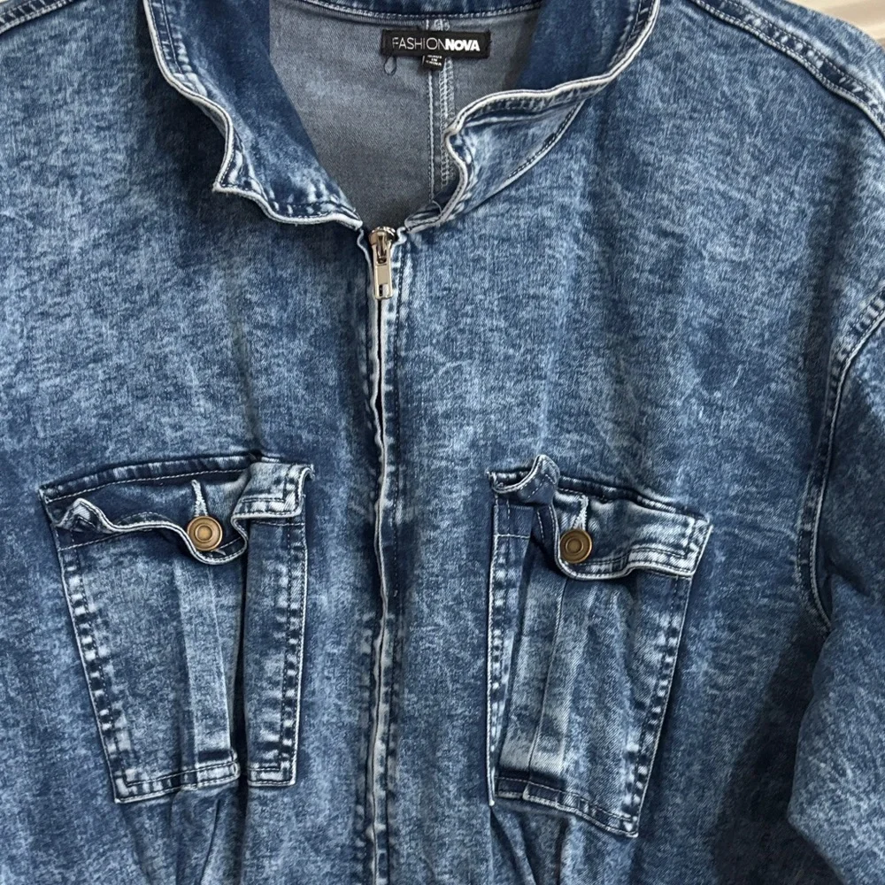 Fashion Nova Blue Denim Jumpsuit - Picture 3 of 4